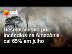 Desmatamento por incêndios na Amazônia cai 65% em julho; balanço é boa notícia para COP 30