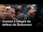 Julgamento Bolsonaro: Defesa do ex-presidente minimiza delação de Cid e nega trama golpista; íntegra