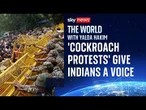 Students descend on New Delhi in 'cockroach protests'