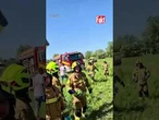 Nagranie z akcji ratunkowej w Garbatce #wypadek #kolej #wielkopolska