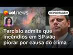 Queimadas: Tarcísio admite que incêndios em São Paulo vão piorar por causa do clima | Raquel Landim