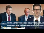STREIT UM HAUSHALT: "Koalition zusammenhalten" - Schützt Friedrich Merz Vizekanzler Lars Klingbeil?