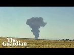Smoke rises after US air force B-52 bomber crashes in flames in California