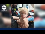 Family speaks out after 14-month-old boy saved after falling down 12-foot pipe