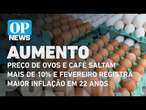 Preço de ovos e café saltam mais de 10% e fevereiro registra maior inflação em 22 anos | O POVO News