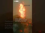 Lightning causes blast at side of road in South Carolina