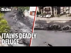 Terrifying moment DEADLY floods surge through Italian town leaving locals trapped