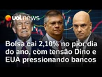 Bolsa recua e tem pior dia do ano pressionada pela tensão da Lei Magnitsky; Dólar tem alta