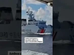 Momento en el que colisionan dos barcos chinos mientras perseguían a otro filipino