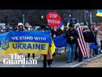 Pro-Ukraine rallies held across US after Trump-Zelenskyy talks