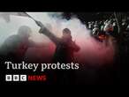 Thousands protest in Turkey as leading political rival of President Erdogan is jailed | BBC News