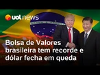 Bolsa de Valores brasileira supera os 138 mil pontos pela 1ª vez na história e dólar tem queda