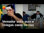 Vereador solta pum durante sessão e colegas caem no riso em PE: 'Aconteceu um problema'