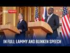 Watch live: Foreign Secretary David Lammy and Secretary of State Antony Blinken hold news conference