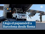 Llega desde Roma hasta Barcelona el papamóvil que León XIV usará durante su visita a España