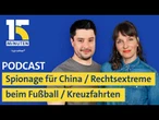 Technologie-Spionage für China / Rechtsextremismus unter Fußball-Fans / Kreuzfahrten boomen