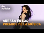 ROSALÍA LOGRA 8 PREMIOS de la ACADEMIA de MÚSICA, seguida de LEIVA y LIA KALI | RTVE Noticias