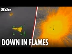 Huge fireball erupts as Russian attack drone taken out by US Vampire system