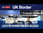 Latest UK immigration data released | Sky News coverage
