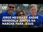 Jorge Messias representa Lula na Marcha para Jesus e surge ao lado de André Mendonça
