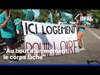 Canicule: des locataires de bouilloires thermiques manifestent devant leur immeuble