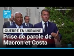 Discussions sur l'Ukraine : discours d'Emmanuel Macron et António Costa • FRANCE 24