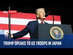 Donald Trump visits US troops on his Japan trip