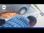 Texas officer races to save man from burning car