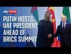 Watch live: Putin hosts UAE president ahead of BRICS summit