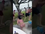 Shocking moment wild broad daylight brawl breaks out in front of families at Florida lake