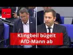 Klingbeil bügelt AfD-Mann ab: "Unwahrheiten nicht dadurch richtig, dass man sie wiederholt"