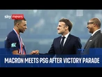 LIVE: French president Macron meets PSG team at Élysée Palace after 5-0 triumph over Inter Milan