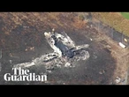 Drone footage shows aftermath of small plane crash in Southend