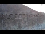 Roma, il monumento a De Gasperi nel degrado