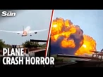 Moment fireball erupts as passenger plane headed to London Gatwick crashes 'seconds' after take off