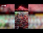 Chilometri di veicoli in coda al casello autostradale piu' grande della Cina