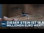 SCHWEIZ: „Mellon Blue“ erzielt 18,8 Millionen Euro – seltener blauer Diamant bei Auktion versteigert