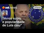 Aprovação do governo Lula caiu 7 pontos porque arroz subiu quase 10, diz Sakamoto