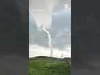 Incredible footage shows huge tornado transform in rural South Dakota