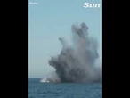 Massive explosions as naval mines cleared in Baltic Sea