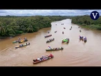 Una protesta sobre el río: en canoas para salvar sus hogares del nuevo embalse del canal de Panamá