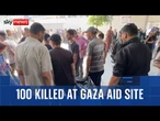 Around 100 people have been killed at an aid site in northern Gaza