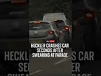 Heckler crashes car seconds after swearing at Farage
