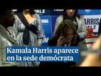 Kamala Harris aparece por sorpresa en la sede demócrata para llamar por teléfono a los votantes