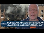 PUTINS KRIEG: "Dann geht alles in Flammen auf!" Russland feuert Raketen und Drohnen auf Charkiw