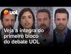 Debate UOL: Marçal e Boulos têm confronto sobre drogas e mais; veja a íntegra do primeiro bloco