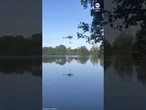 Dramatic moment firefighting helicopter crashes in French lake