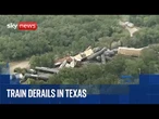 Train 'possibly carrying hazardous materials' derails in Texas
