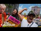 'We want freedom': hundreds demonstrate against Trump outside RNC