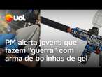 PM do Rio alerta jovens que fazem 'guerra' com arma de bolinhas de gel; veja vídeo